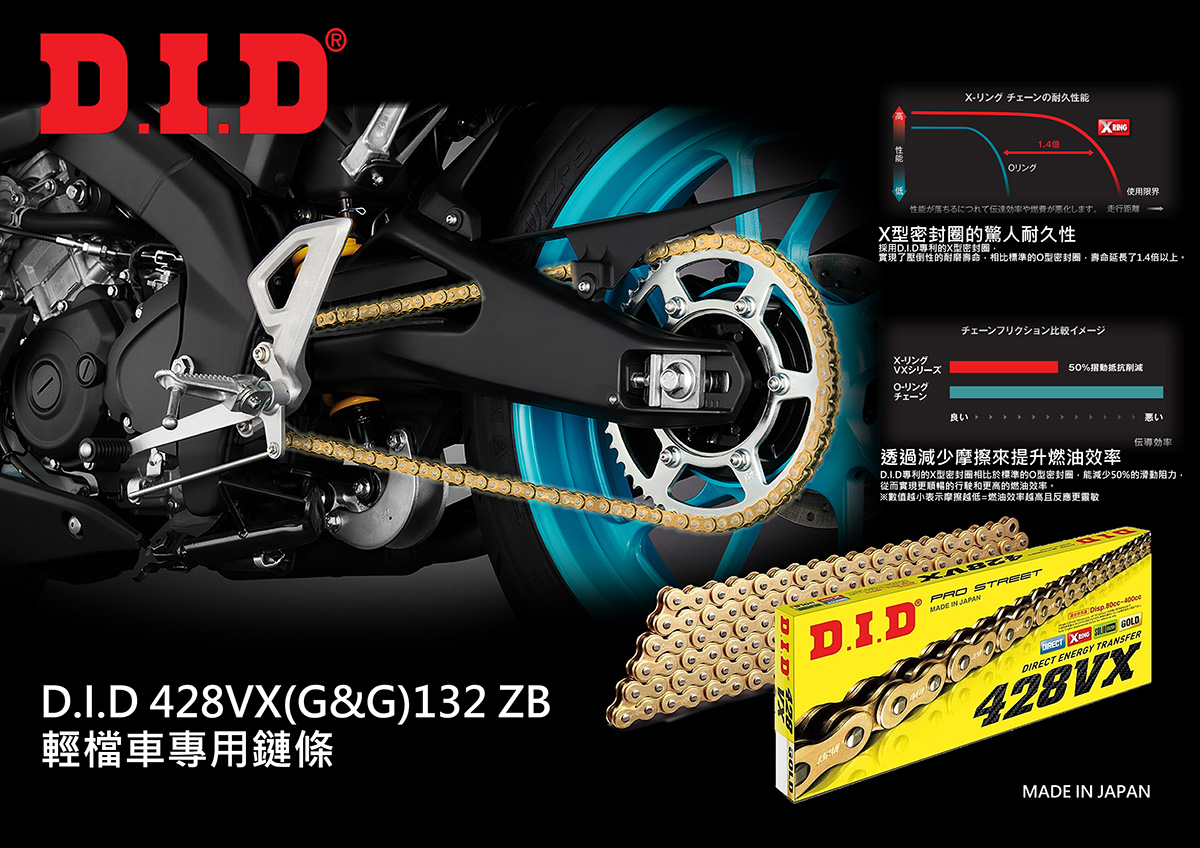 DID 428VX 黃金油封鏈條(YAMAHA代理精品) | YAMAHA 台灣山葉機車